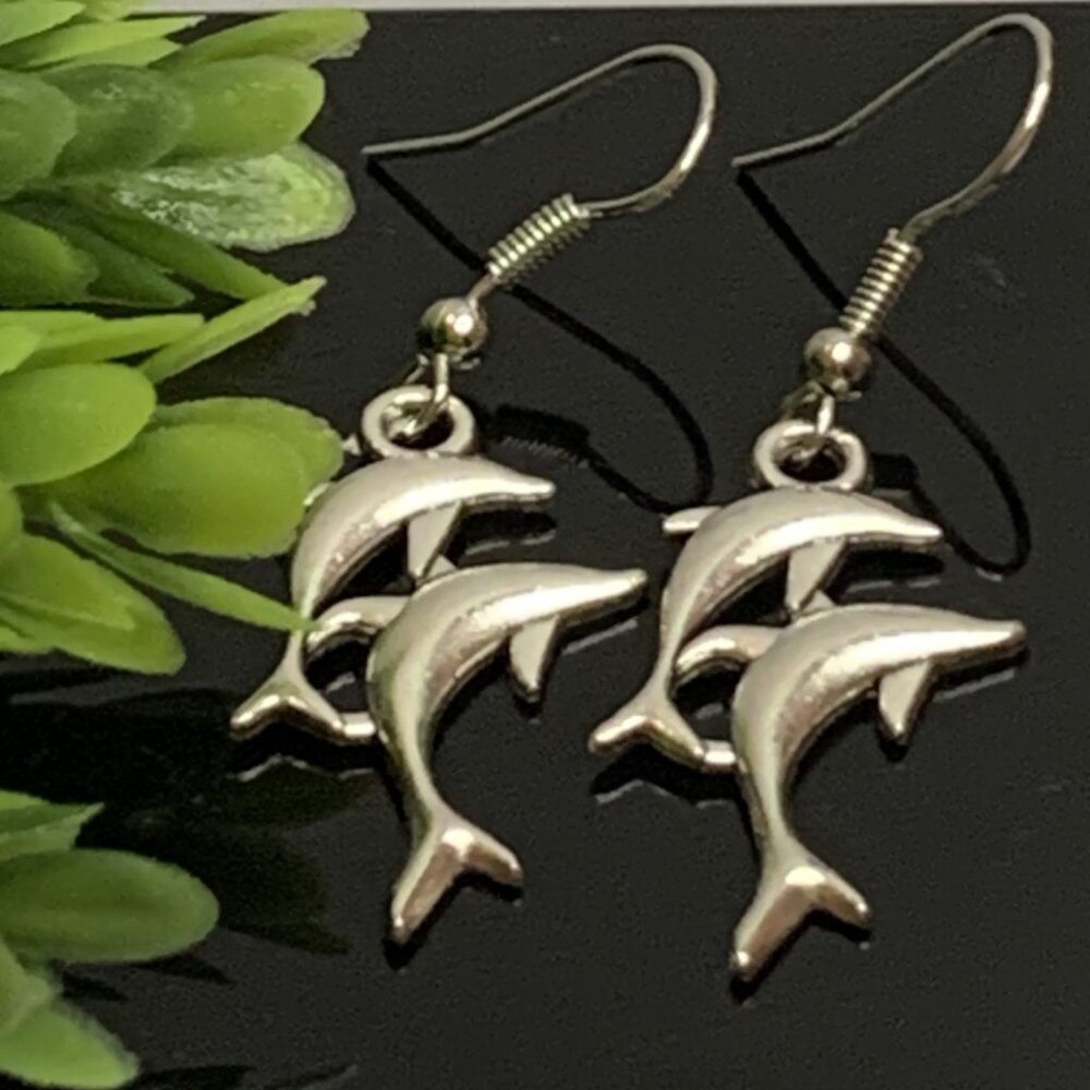 Dolphin Earring, Gift Idea, Dolphin Jewelry, Cute Earring, Marine Animal Earring